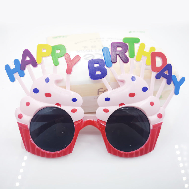 Wholesale Cake, White, Pink, Large Red Border, Decorative Plastic Birthday Glasses